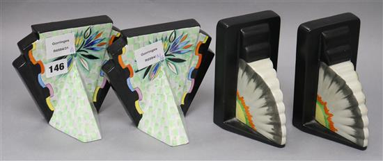 Two pairs of Carlton Ware Art Deco bookends